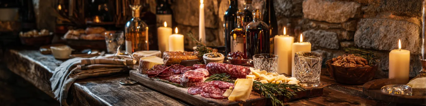Accords liqueurs andorranes et planches de charcuteries et fromages du terroir