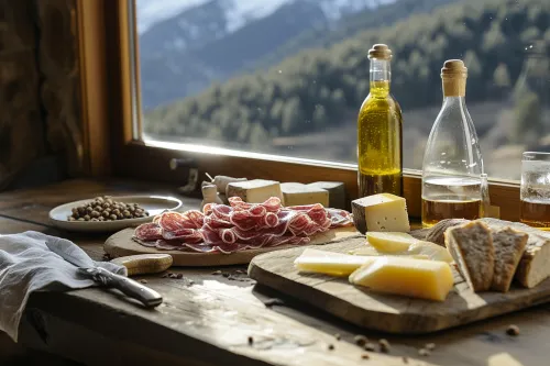 Dégustation de liqueurs andorranes artisanales accompagnées de charcuteries de montagne et de fromages typiques du pays