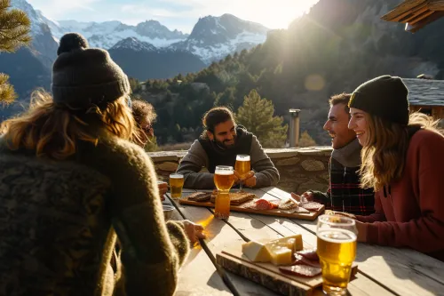 Ambiance conviviale de dégustation en Andorre, entre bars typiques, brasseries artisanales et circuits gourmands de montagne