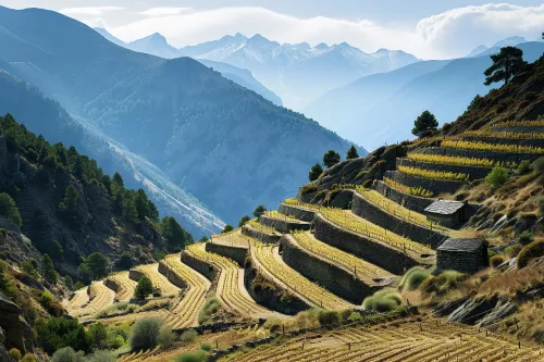 Panorama détaillé des vignobles d’Andorre, illustrant leur histoire récente et l’évolution de la viticulture locale