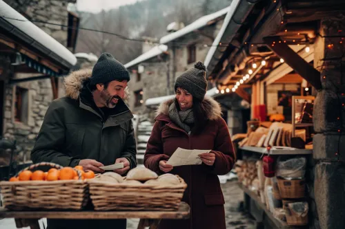 Voyageur en train d’organiser son séjour marchés Andorre, préparant sa visite gourmande pour profiter pleinement du voyage