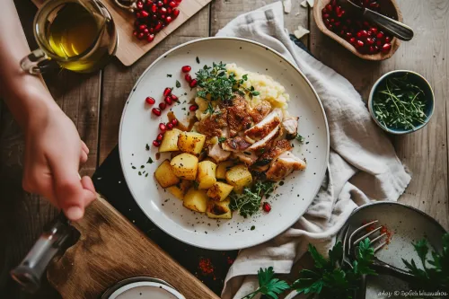 Chef cuisinier préparant des recettes revisitées à la maison, montrant des astuces simples et techniques accessibles